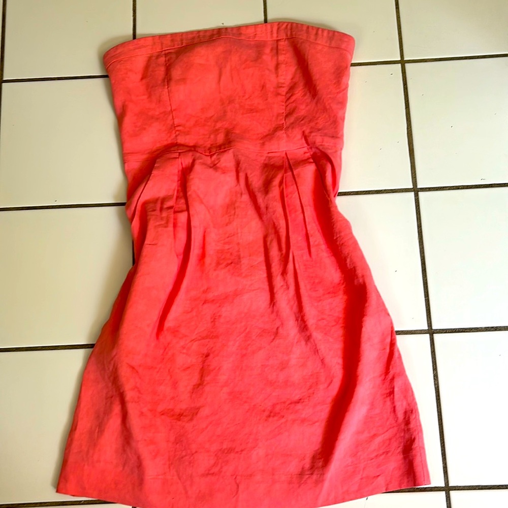 Theory Linen Strapless Dress